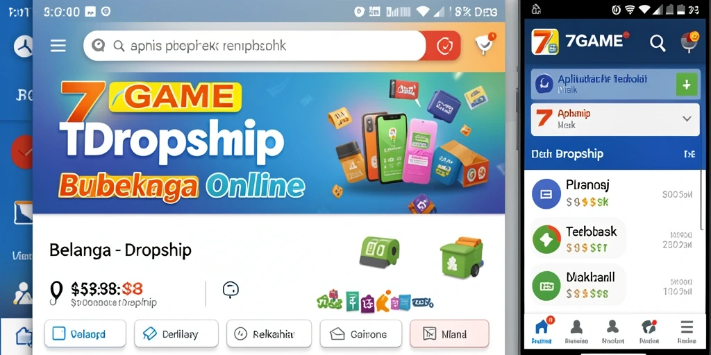 Antarmuka intuitif 7GAME untuk kemudahan berbelanja dropship.
