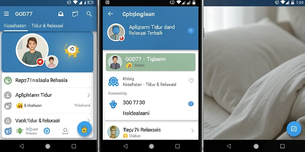 Tampilan antarmuka GOD77 dengan fitur Tidur & Relaksasi.
