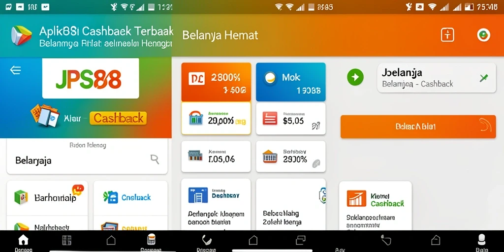 Tampilan antarmuka aplikasi JPS88 dengan fitur Cashback yang menarik.