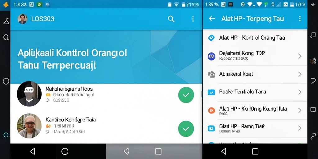 Tampilan antarmuka utama LOS303 dengan fitur kontrol orang tua.