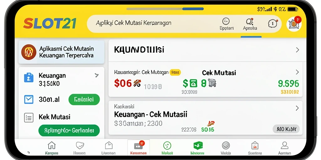 Tampilan antarmuka utama SLOT21 untuk Cek Mutasi yang informatif.