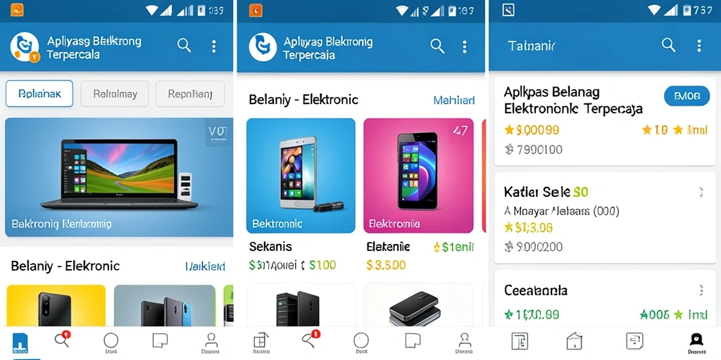 Tampilan antarmuka aplikasi V07 yang user-friendly untuk belanja elektronik.